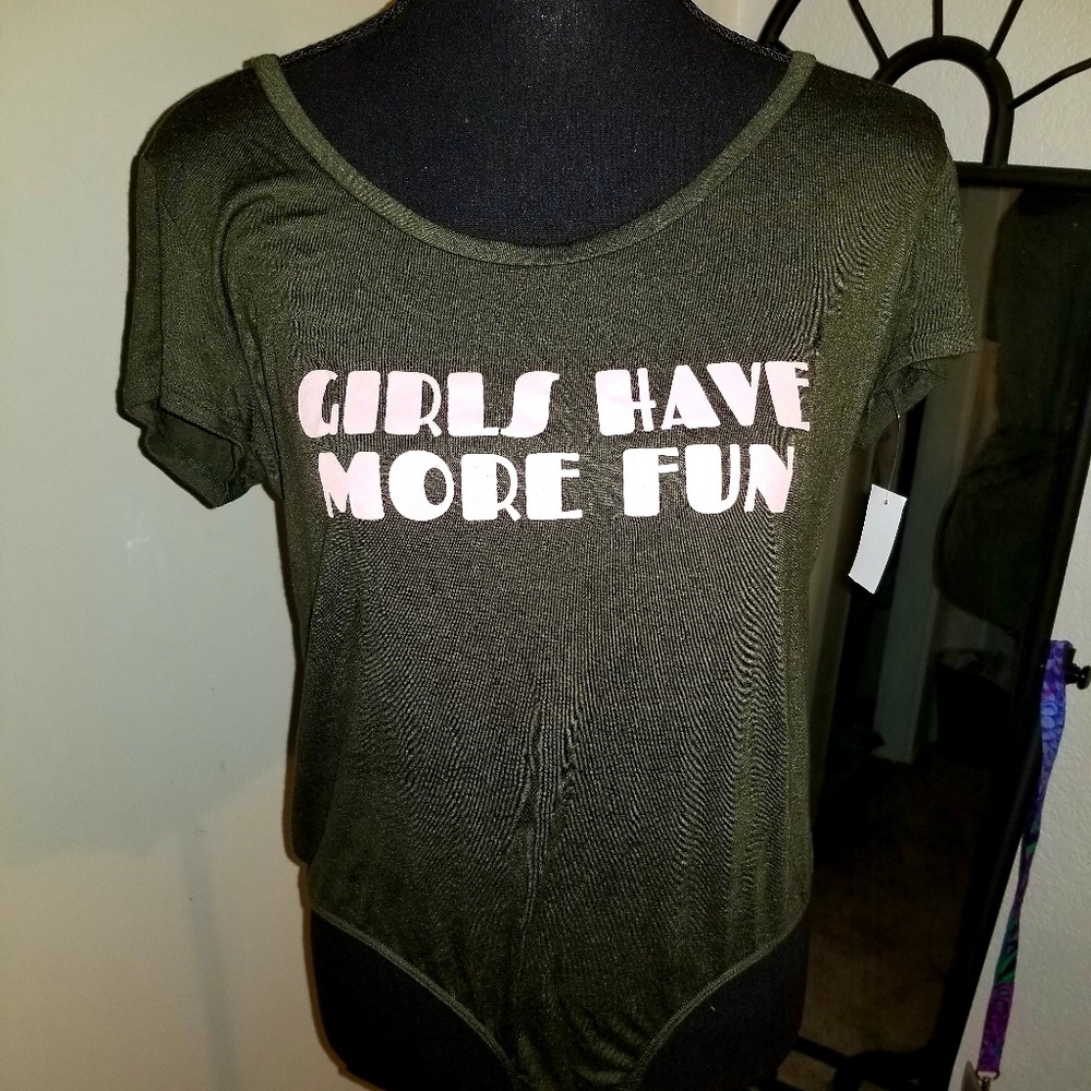 NWT- PST"Girls Have More Fun " Bodysuit -large